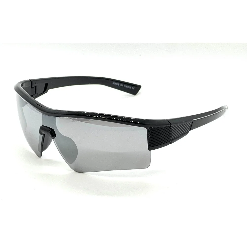 Sport Sunglasses‎ Men's Half Frame Silver Mirrored Lens Running Cycling Glasses